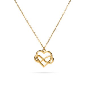Collar dorado con colgante de corazón infinito