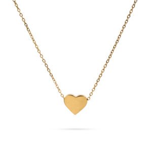 Collar dorado con colgante de corazón