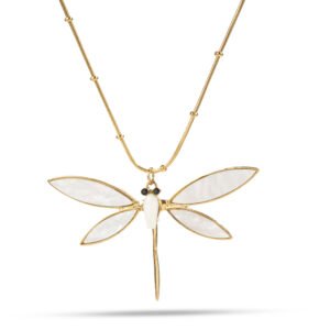 Colgante Libelula de Nacar Acero Inoxidable Dorado