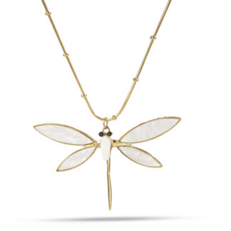 Colgante Libelula de Nacar Acero Inoxidable Dorado