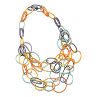 Collar de resina con aros multicolor