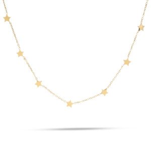Collar fino con delicadas estrellas doradas