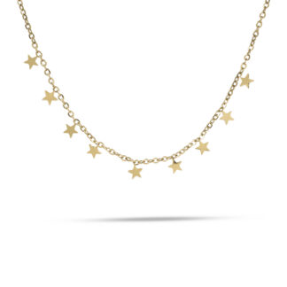Collar dorado con colgantes de estrellas