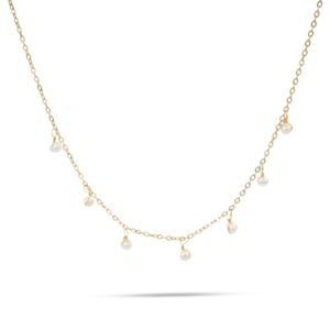 Collar delicado de acero inoxidable con perlas colgantes