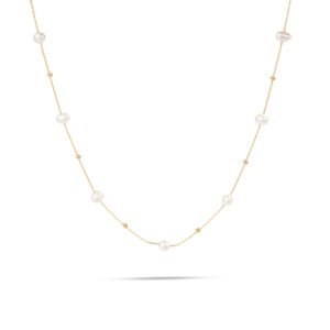 Collar fino de acero inoxidable con perlas elegantes