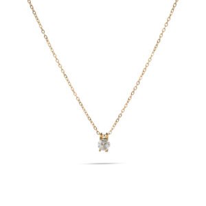 Colgante de acero inoxidable con piedra transparente