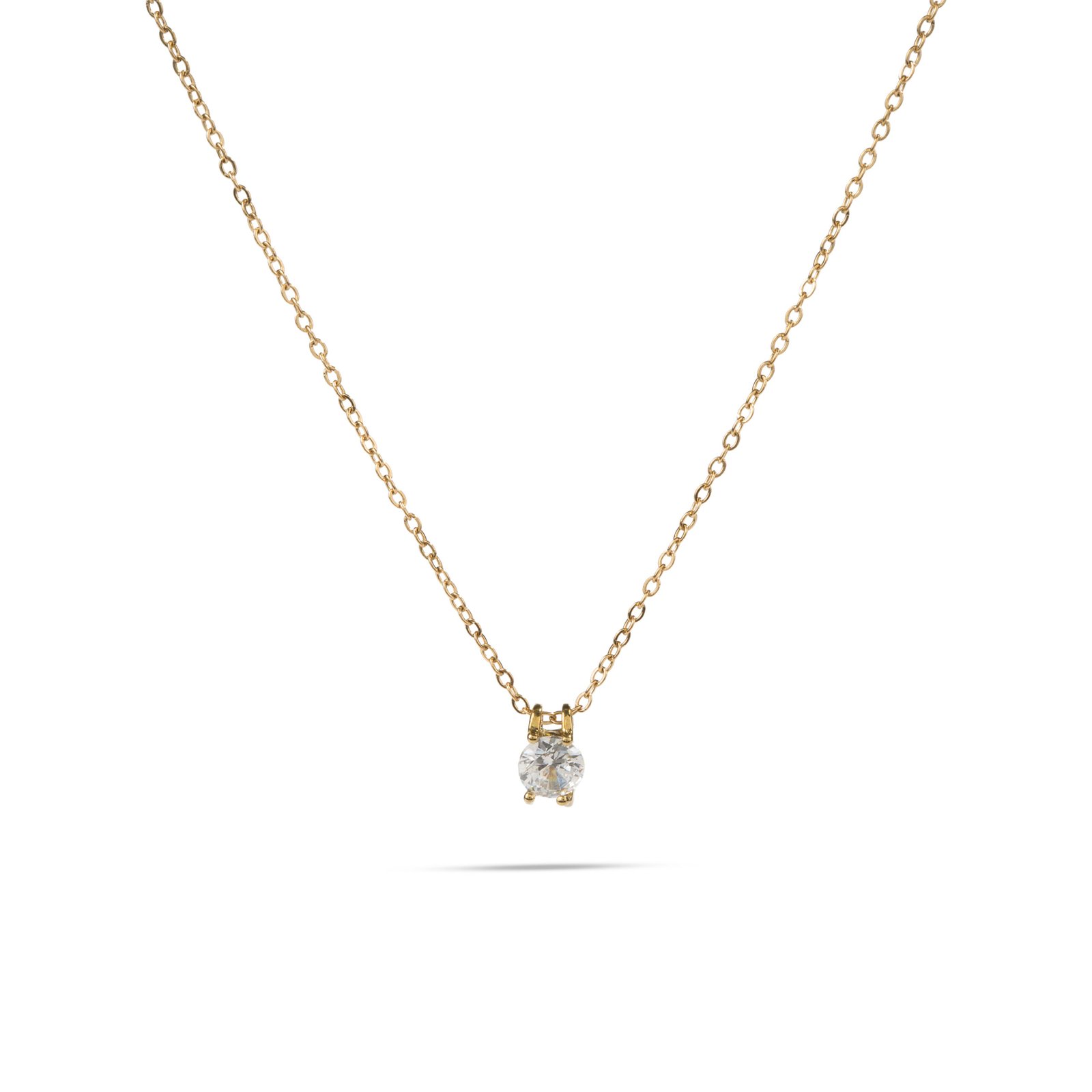 Colgante de acero inoxidable con piedra transparente