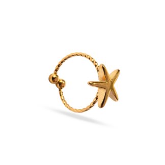 Anillo Estrella Marina Dorada