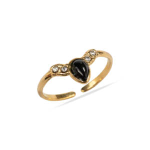 Anillo Corazón Negro Elegante