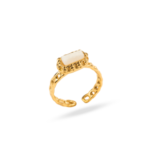 Anillo Rectangular Blanco Vintage