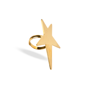 Anillo dorado en forma de estrella