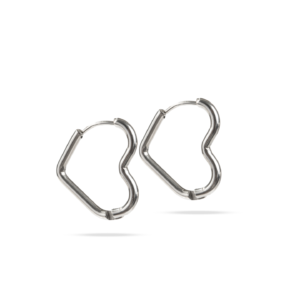 Pendientes Corazones Plateados Modernos
