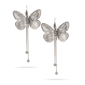 Pendientes Mariposas Plateadas Alas de Cristal