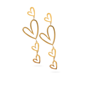 Pendientes Largos Corazones Eternos