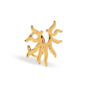 Anillo Sol Dorado Abstracto