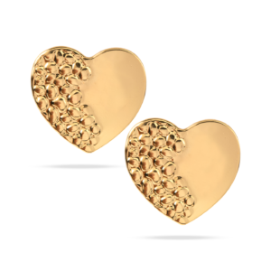 Pendientes Corazón Dorado Relieve