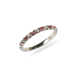 Anillo Destello Rosa Plata
