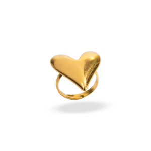 Anillo Corazón Dorado Intenso