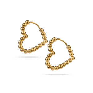 Pendientes Corazón Dorado Perlado