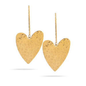 Pendientes Corazón Textura Oro