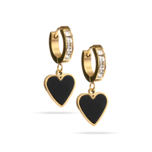 Pendientes  Corazón Noir Crystal