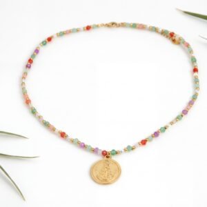 Colgante Virgen del Rocío y Piedras Naturales